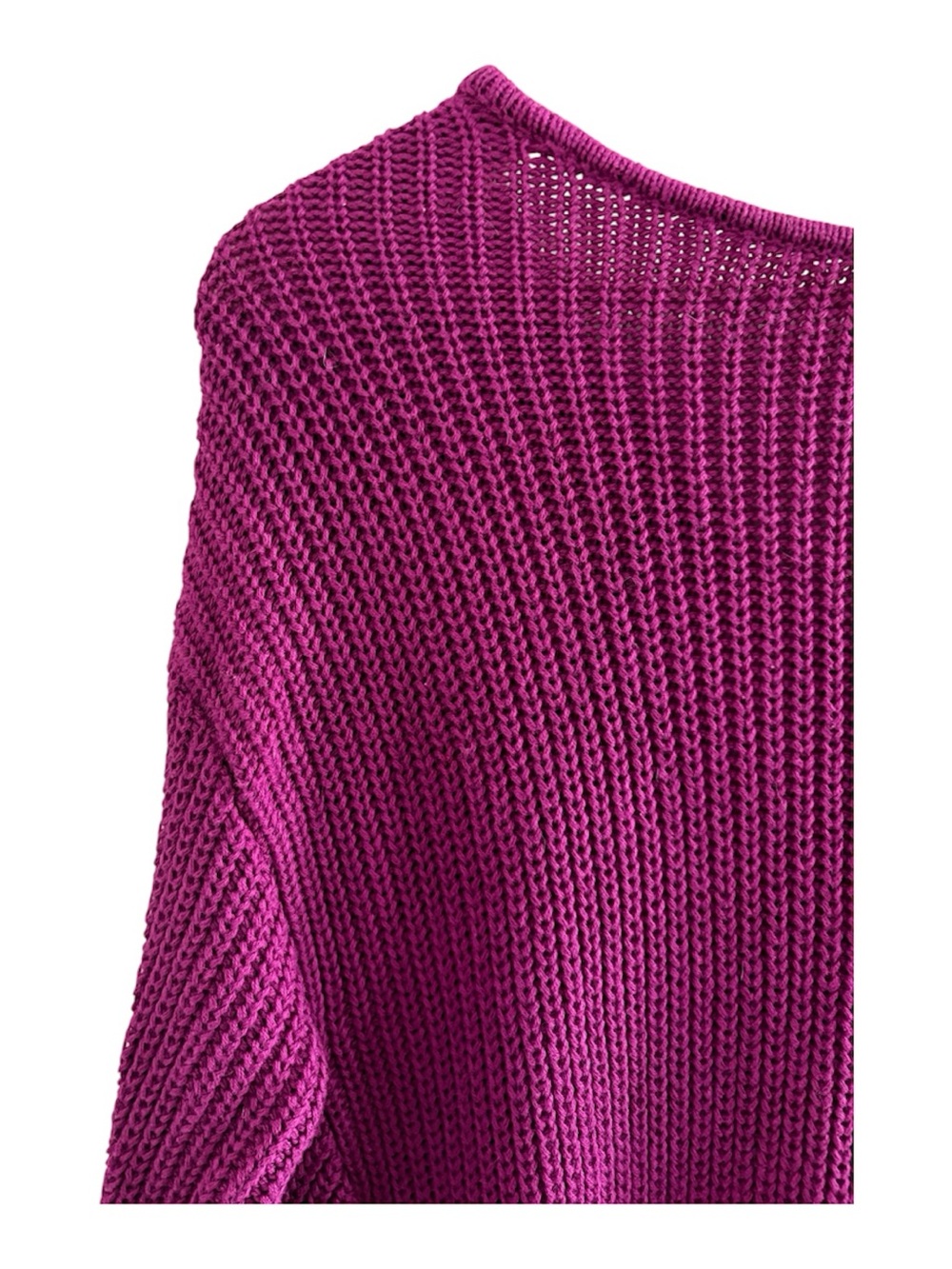 GAP Off-the-Shoulder Ribbed Sweater - Fuchsia - Picture 2 of 7